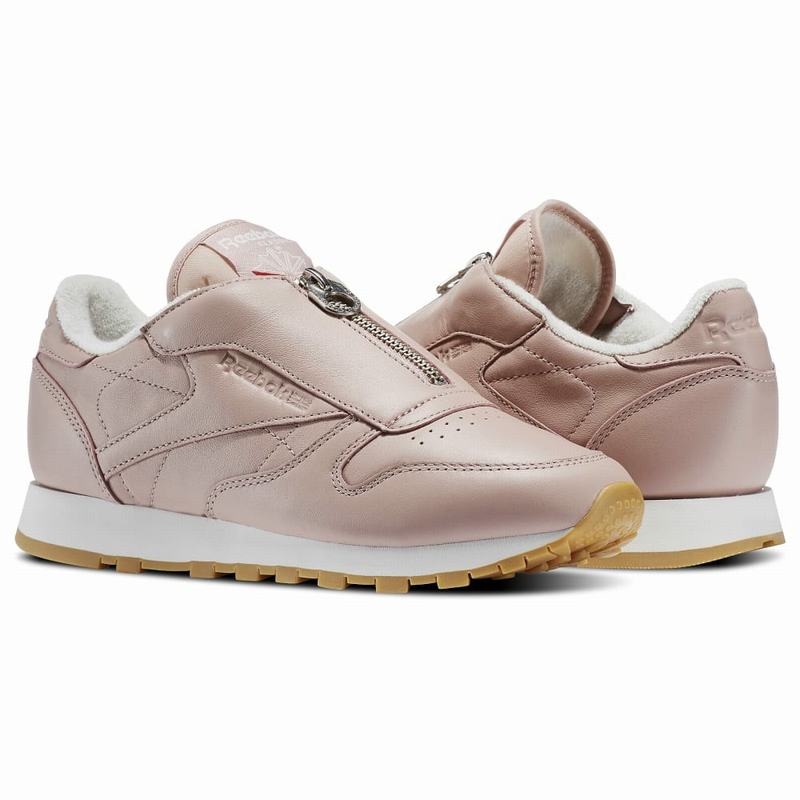 Tenisi Reebok Classic Leather Zip Dama Roz/Albi Romania IH3640KE